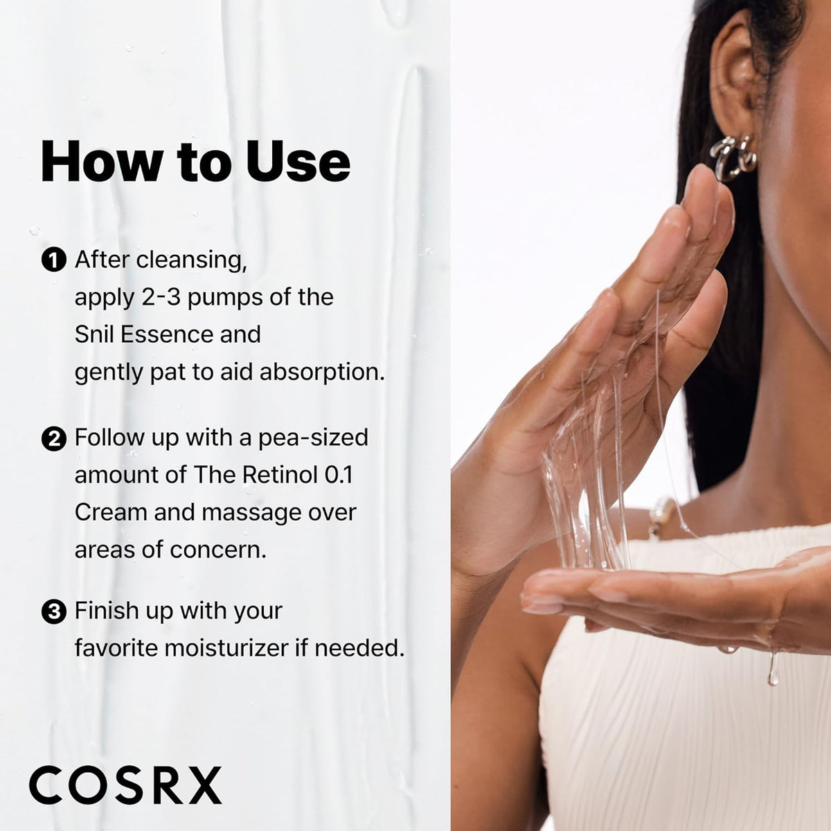 COSRX Snail 96% Mucin Power Essence 2ea & Retinol 0.1% Cream Mini Sample 1ea, Glass Skin Starter