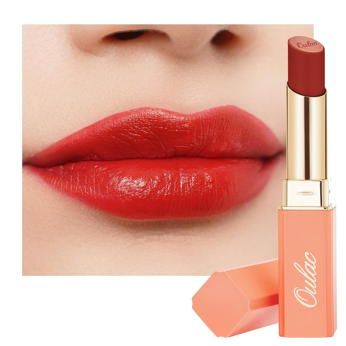 Oulac Red Lipsticks for Women, Deep Red Matte Lipstick, Full Coverage Lip Color, Satin Matte