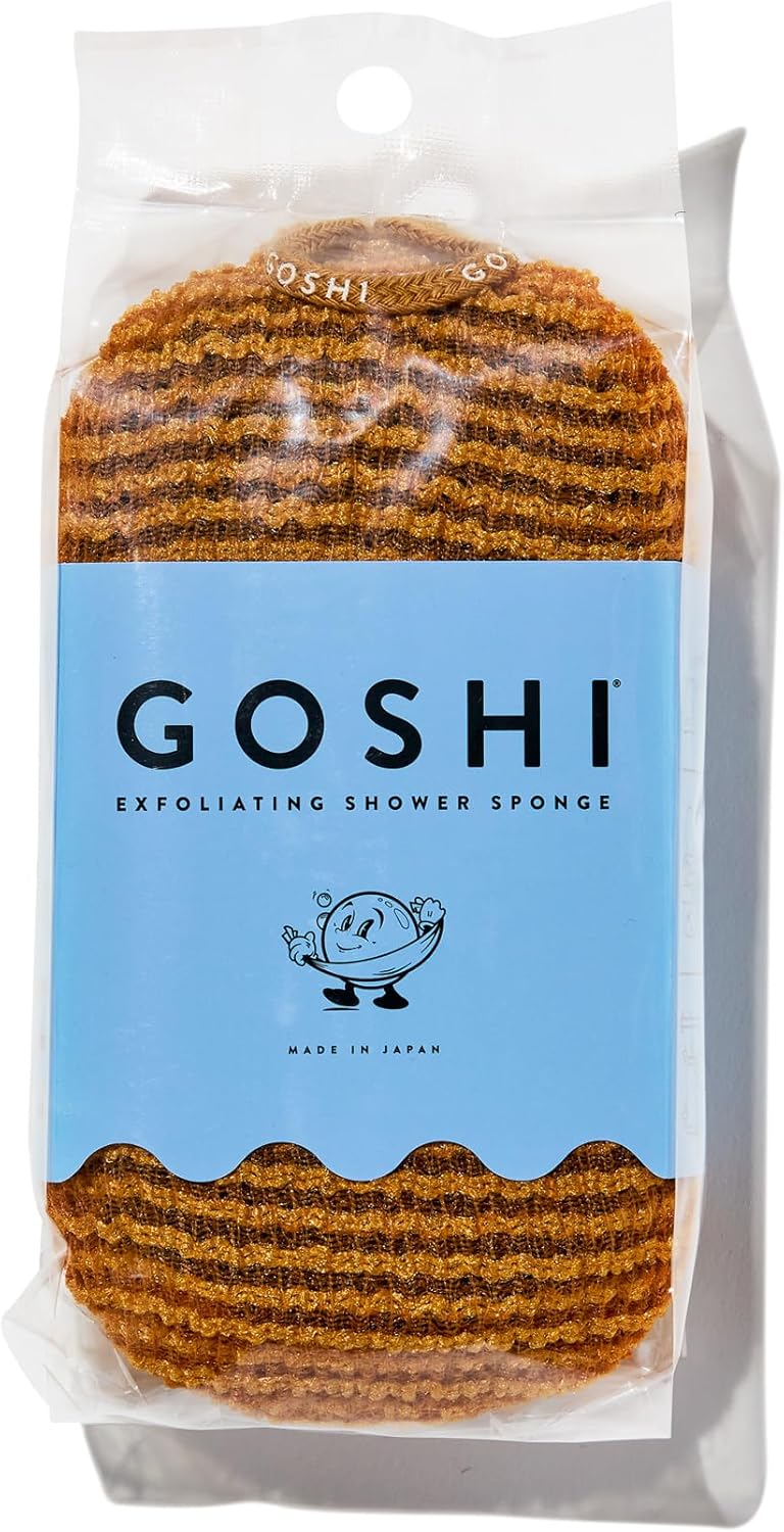GOSHI Exfoliating Shower Sponge - Rip-Resistant, Rapid-Drying Exfoliating Bath Sponge for All Skin