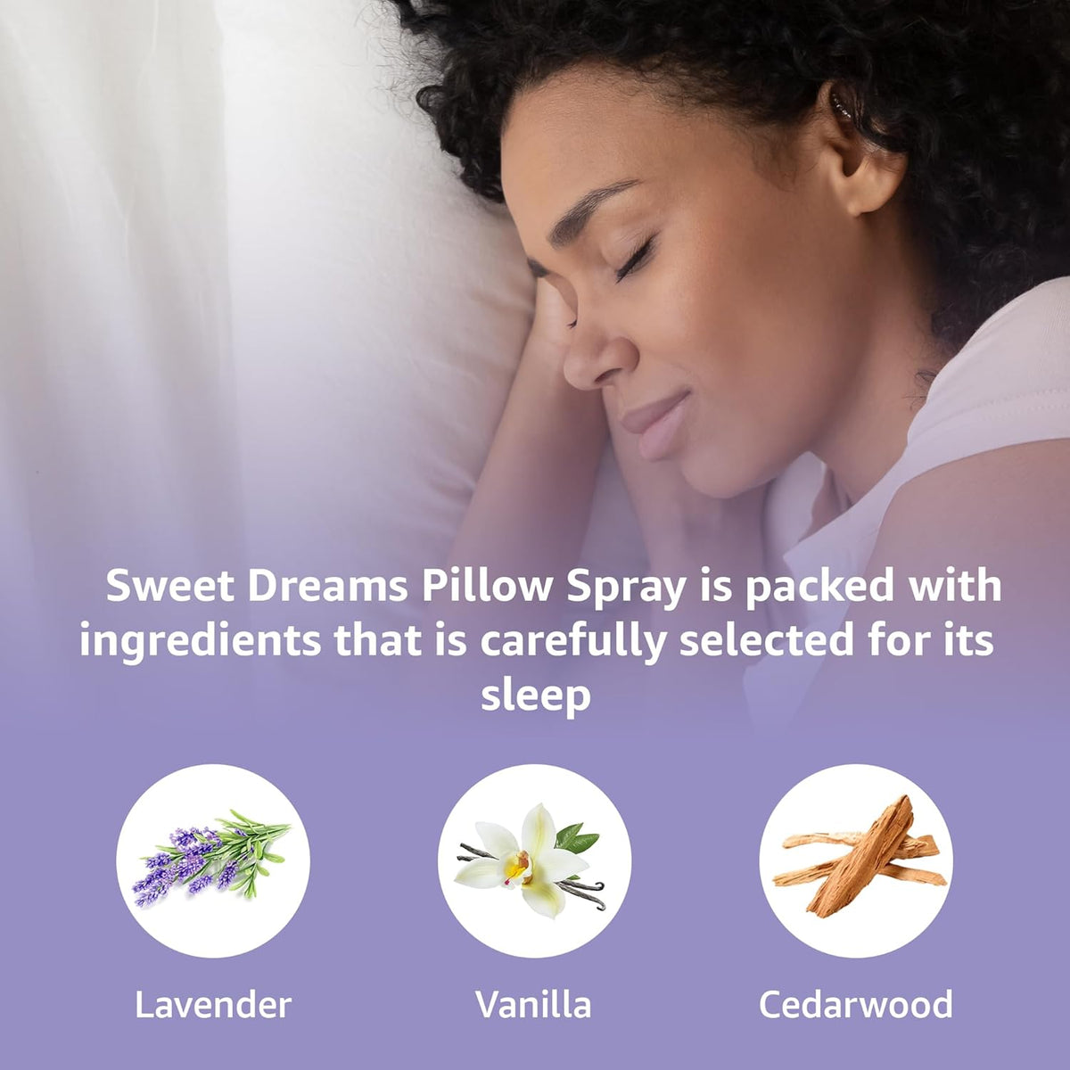 Sweet Dreams Sleep Pillow Spray Lavender Vanilla Cedarwood Essential Oils Aromatherapy Mist Calming