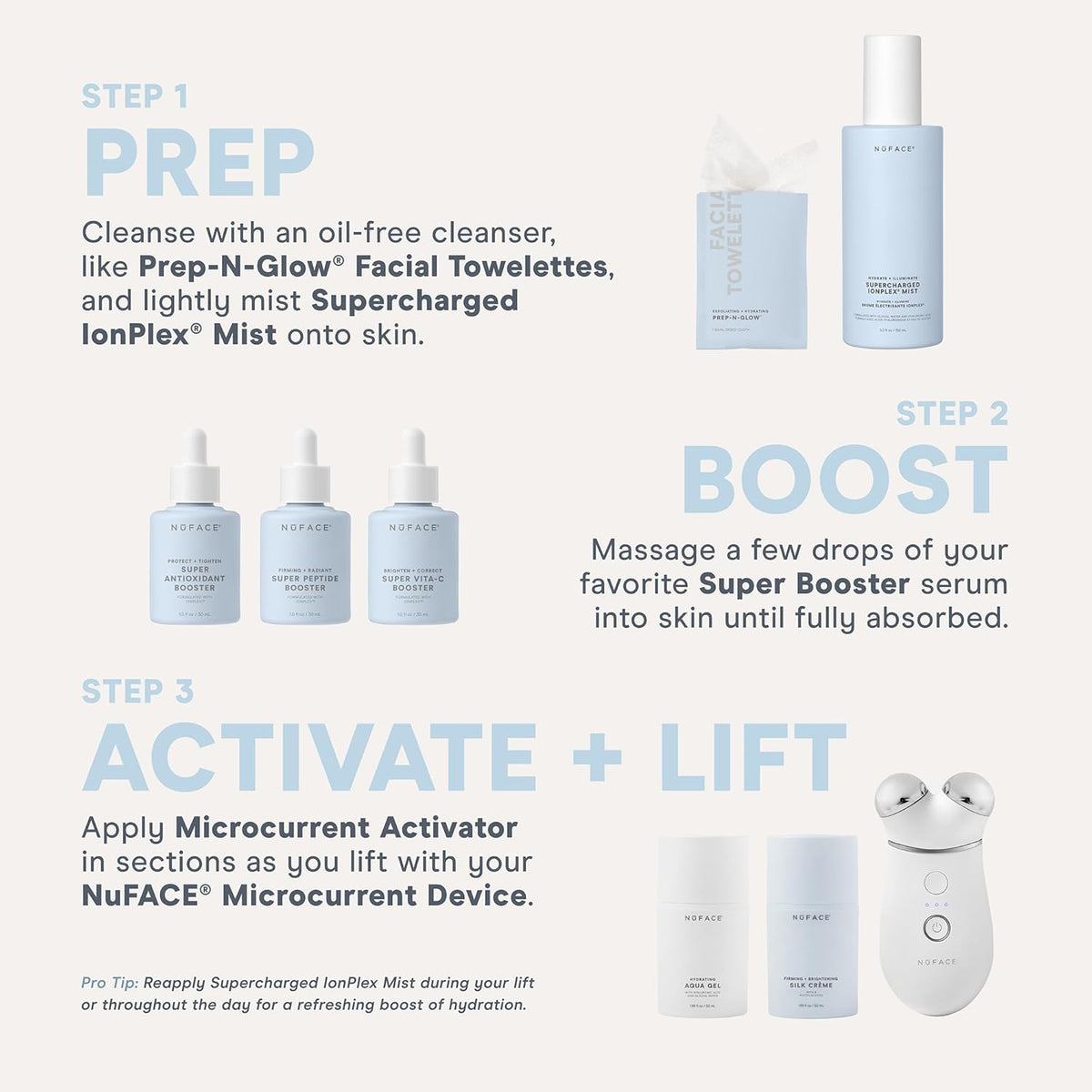 NuFACE Supercharged IonPlex Facial Mist - 3-in-1 Ultra-Fine Hydrating Face Mist & Pore Minimizer