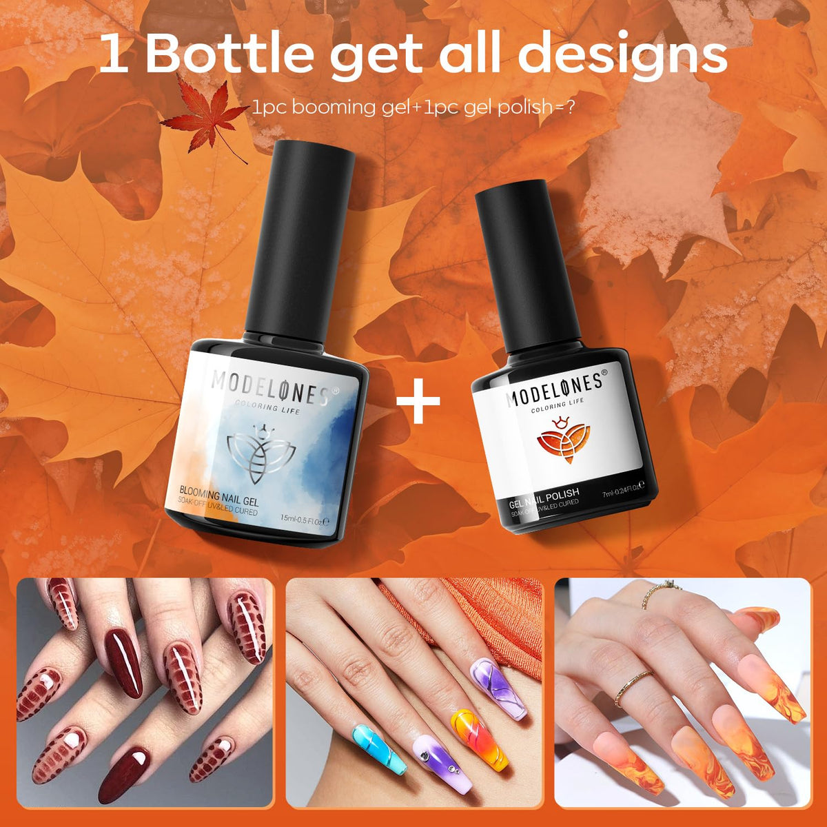 modelones Blooming Gel Nail Polish, 15 ml Clear Nail Art Accessories Stuff for Spreading Effects