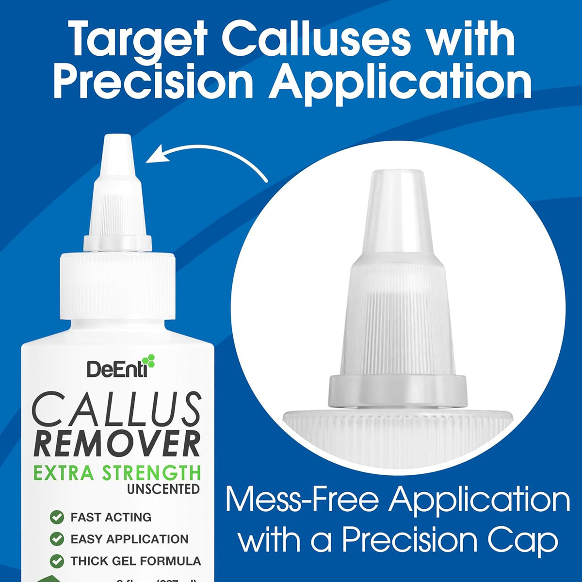 DeEnti Callus Remover for Feet, Extra Strength Foot Callus Remover Gel, 8oz Salon Grade Home