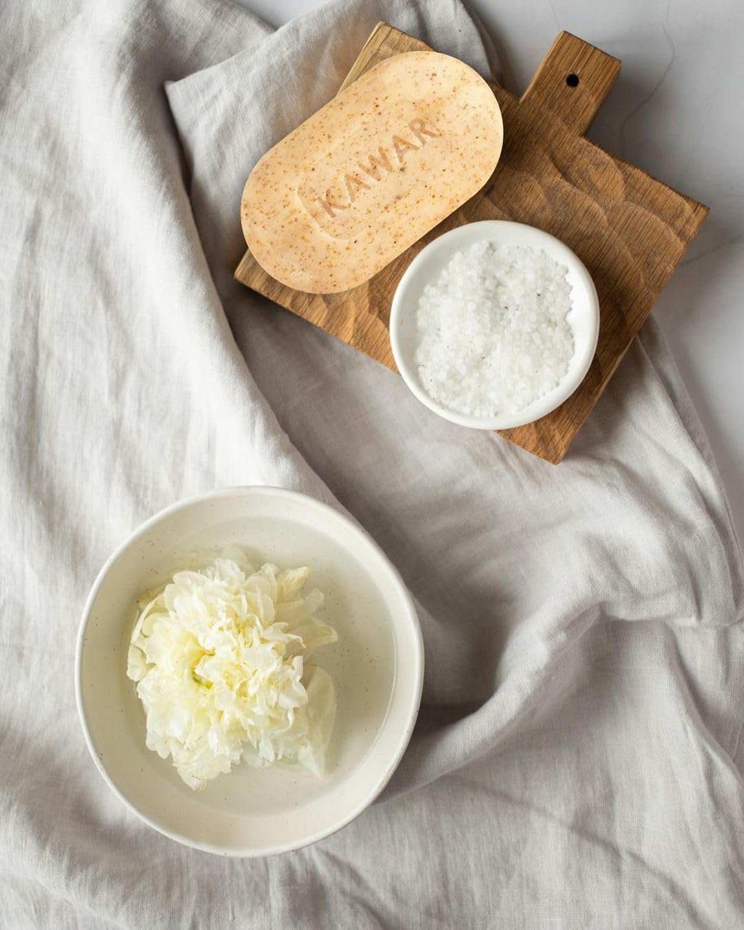 KAWAR Dead Sea Exfoliating Soap with Dead Sea Sand - Salicylic Acid, Magnesium Chloride, Shea