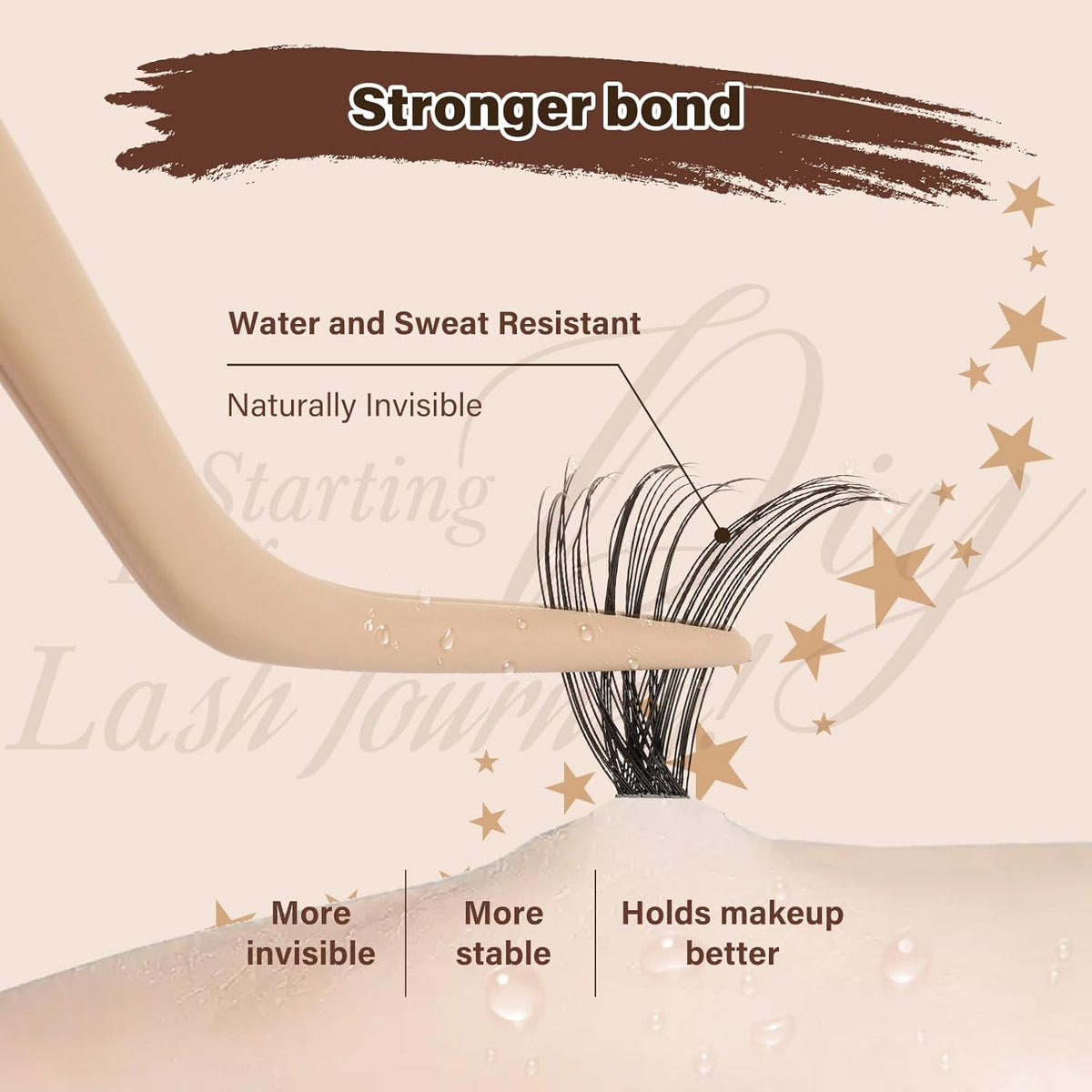 JMS&JMS DIY Lash Extension 280PCS Lash Clusters D Curl Individual Lashes 40D+50D 9-16MIX Cluster