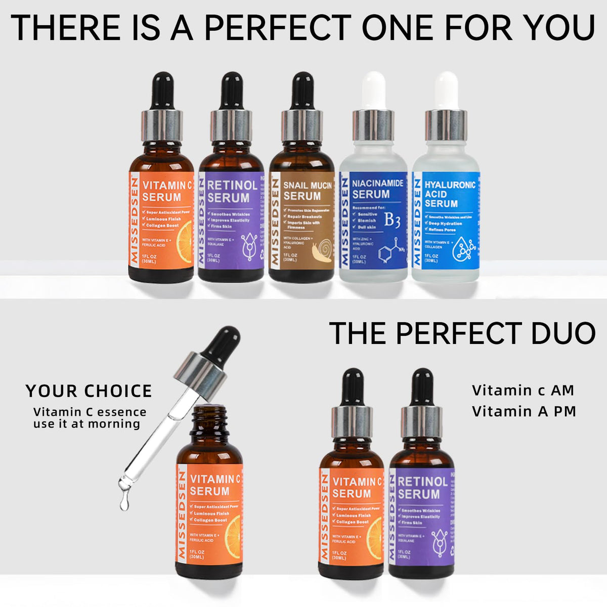 Vitamin C Serum for Face with Vitamin E & Ferulic Acid, Smoothes Wrinkles,Improves Elasticity,Firms
