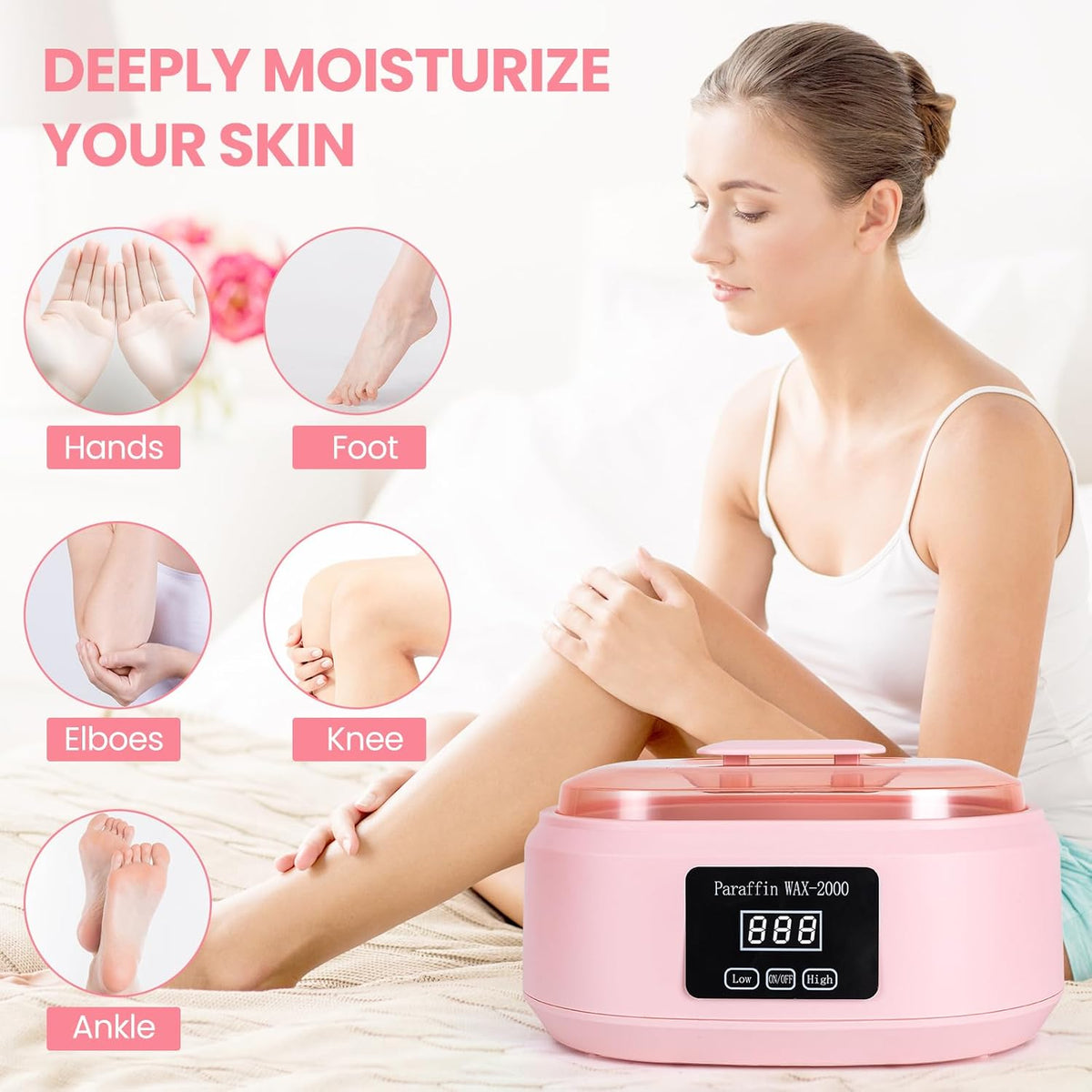 Paraffin Wax Machine for Hand and Feet - 3500ml Hot Wax Hand Wax Machine with 6 Pcs Paraffin Bath