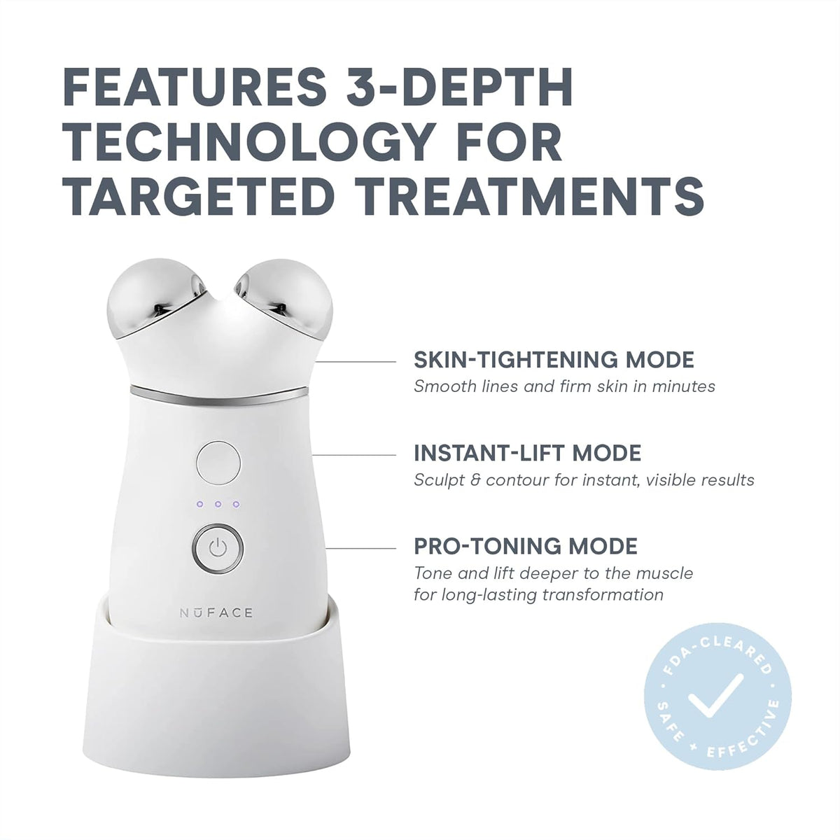 NuFACE TRINITY+ Microcurrent Facial Device Kit - FDA Cleared Face Sculpting & Neck Tightening