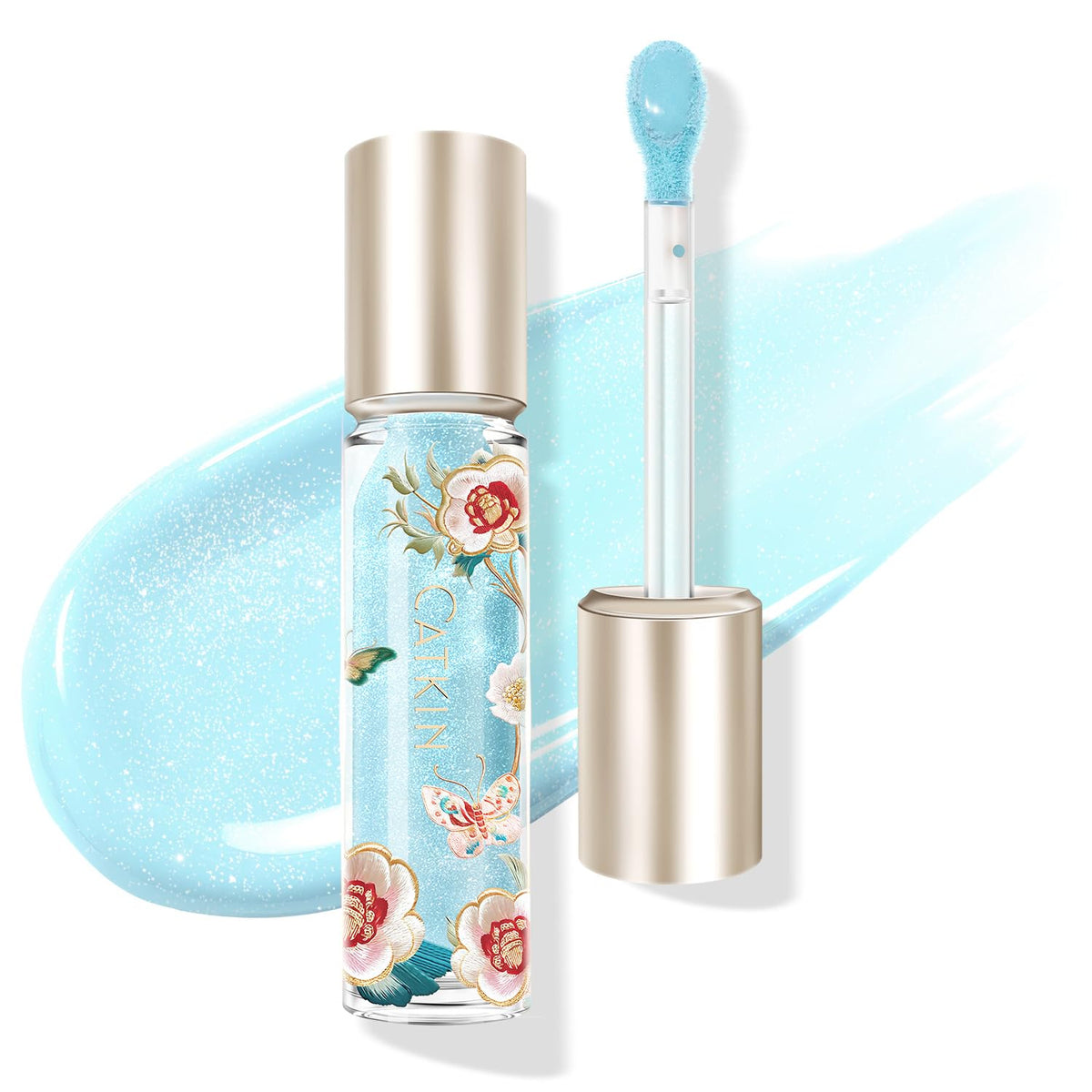 CATKIN Lip Plumper Gloss, Tinted Lip Serum with Hyaluronic Acid & Jojoba Oil, Non-sticky Volumizing