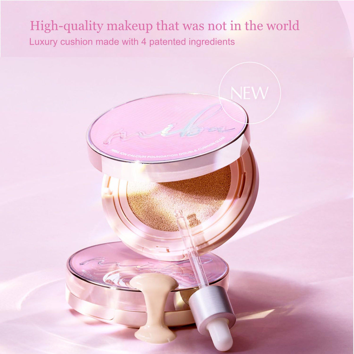 MIBA Ion Calcium Foundation Double Cushion Glow 25 g / 0.88 oz Big Cushion SEASON 3. Long Lasting