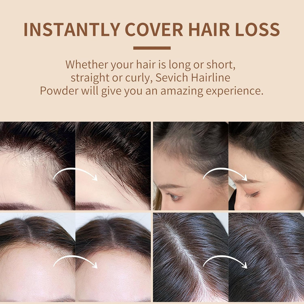 Sevich Hairline Powder，Instantly Conceals Hair Loss, Root Touch up Powder, Hair Shadow Toppers for