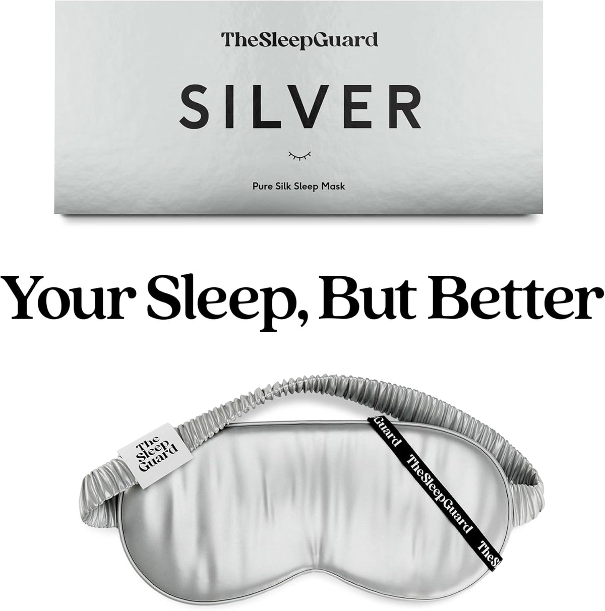 Pure Silk Sleep Mask [100% 6A Mulberry Silk, 22 Momme] Light Blocking Travel Essentials. Eye Masks