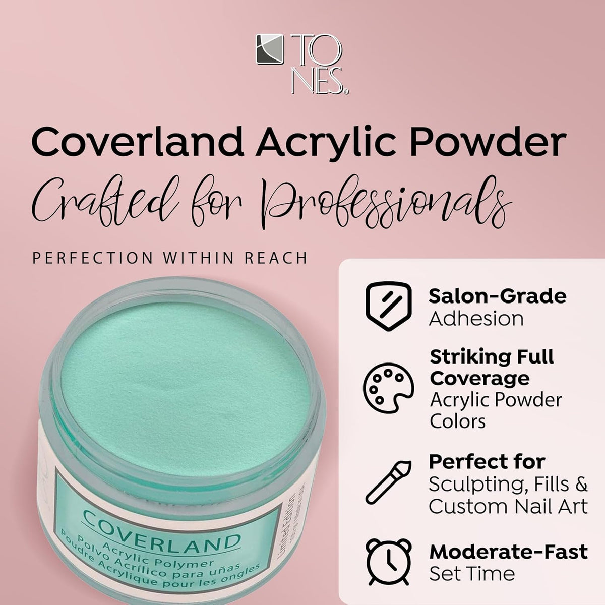 Tones Coverland Acrylic Nail Powder "Found Paradise" - Limited Edition Acrylic Powder for Nail