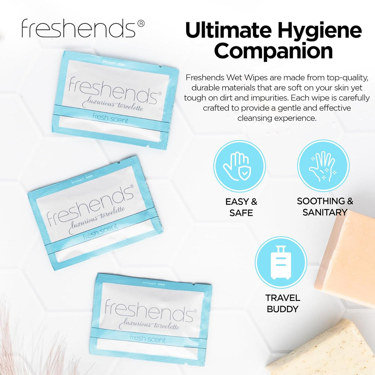 Freshends Flushable Individually Wrapped Wipes – Guest Bathroom Essentials for Weddings