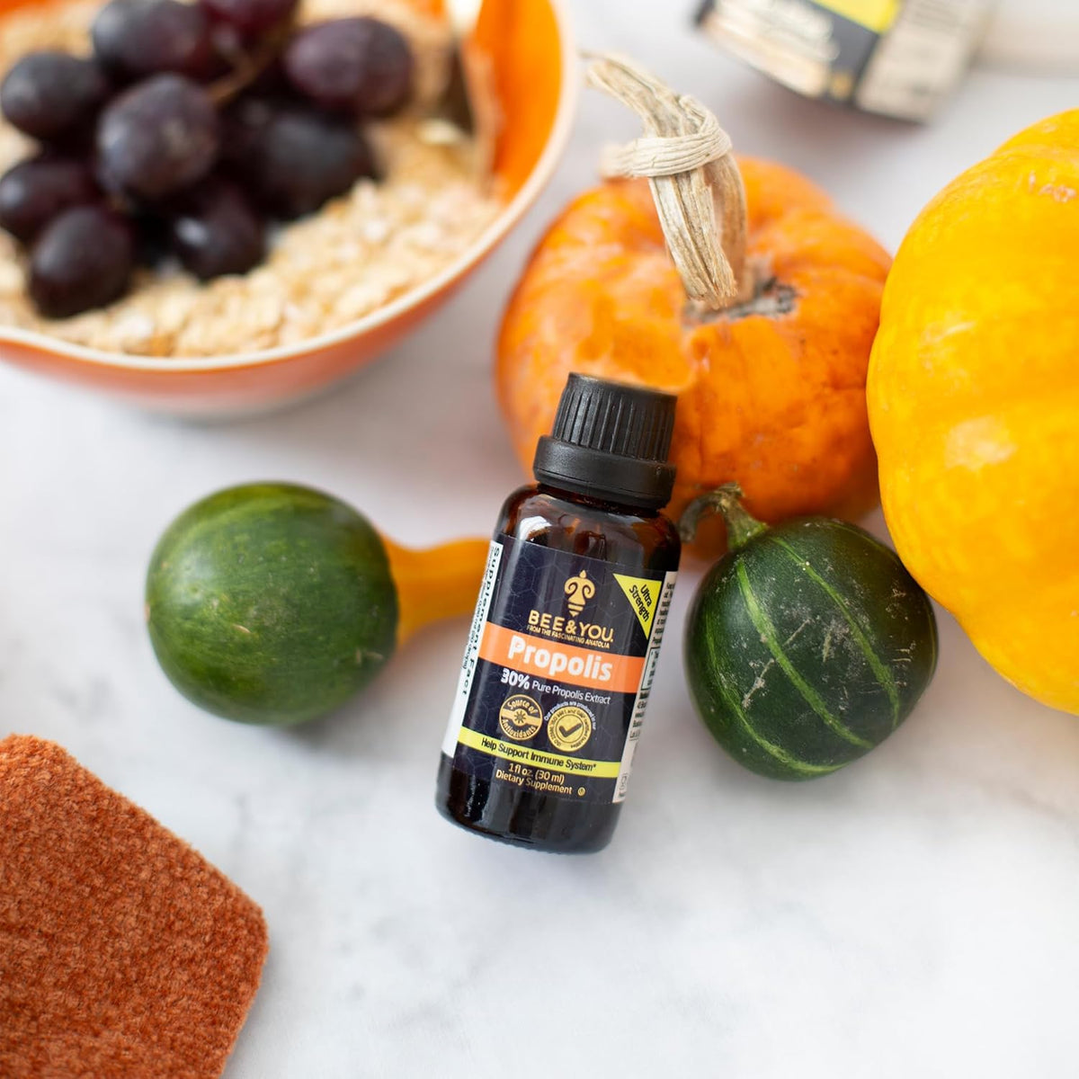 Bee and You Propolis Liquid Extract Drops, 30% Propolis, Ultra Pure, Immune Support Supplement