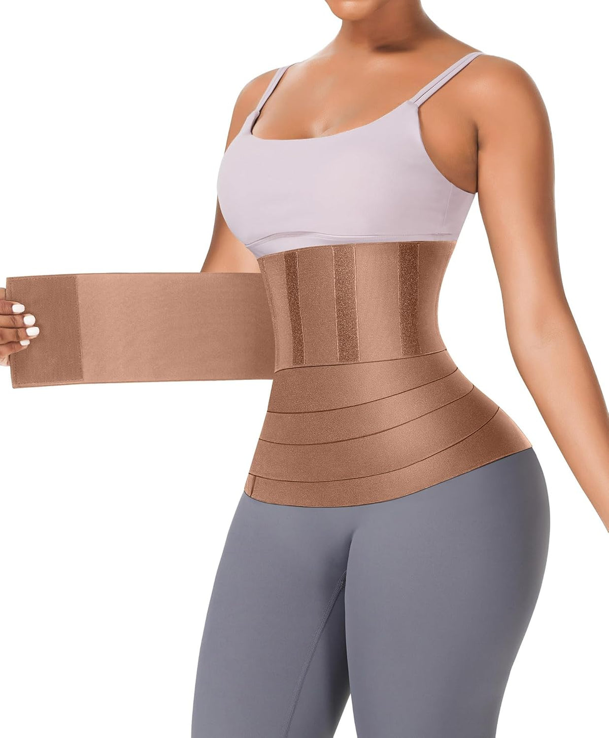 FeelinGirl Waist Trainer for Women Trimmer Belt Waist Cincher Tummy Wrap Plus Size Snatch Me Up
