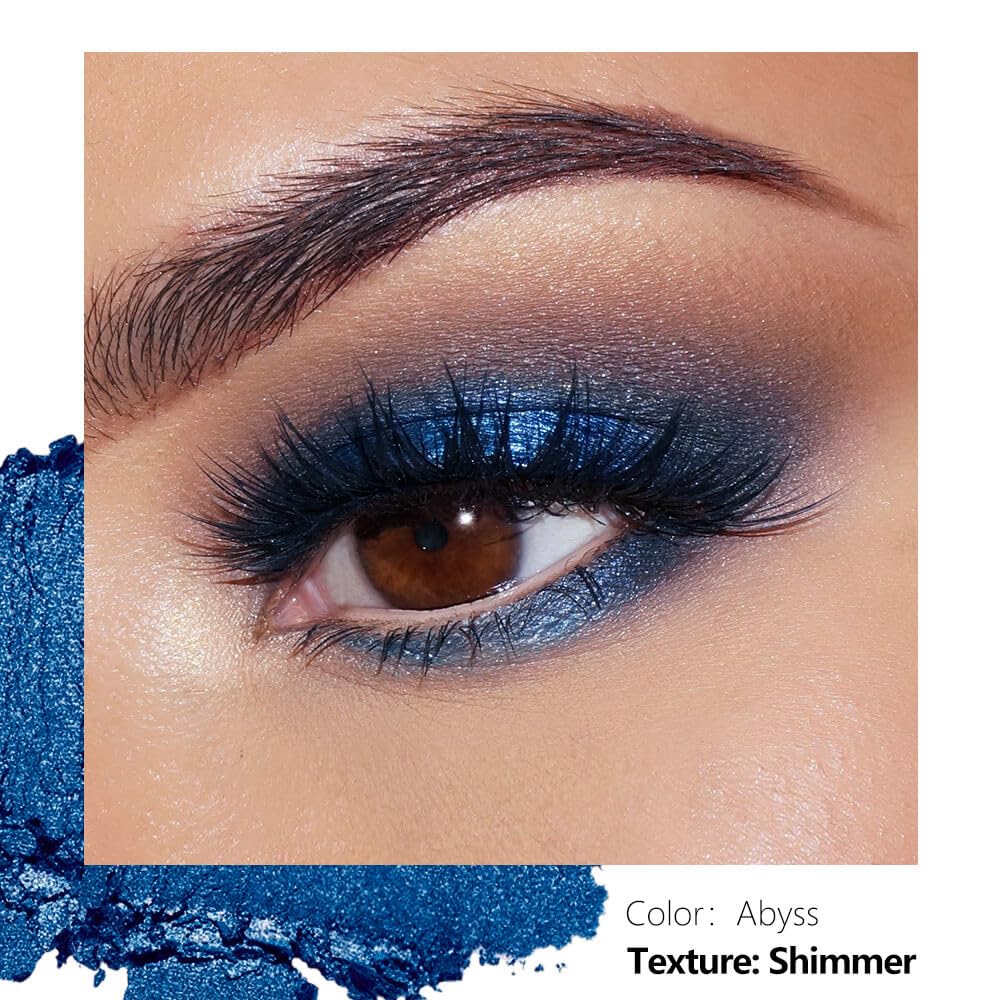 Magnetic Blue Single Eyeshadow Matte Shimmer Highly Pigmented Blendable Longwear Powder in Magnetic