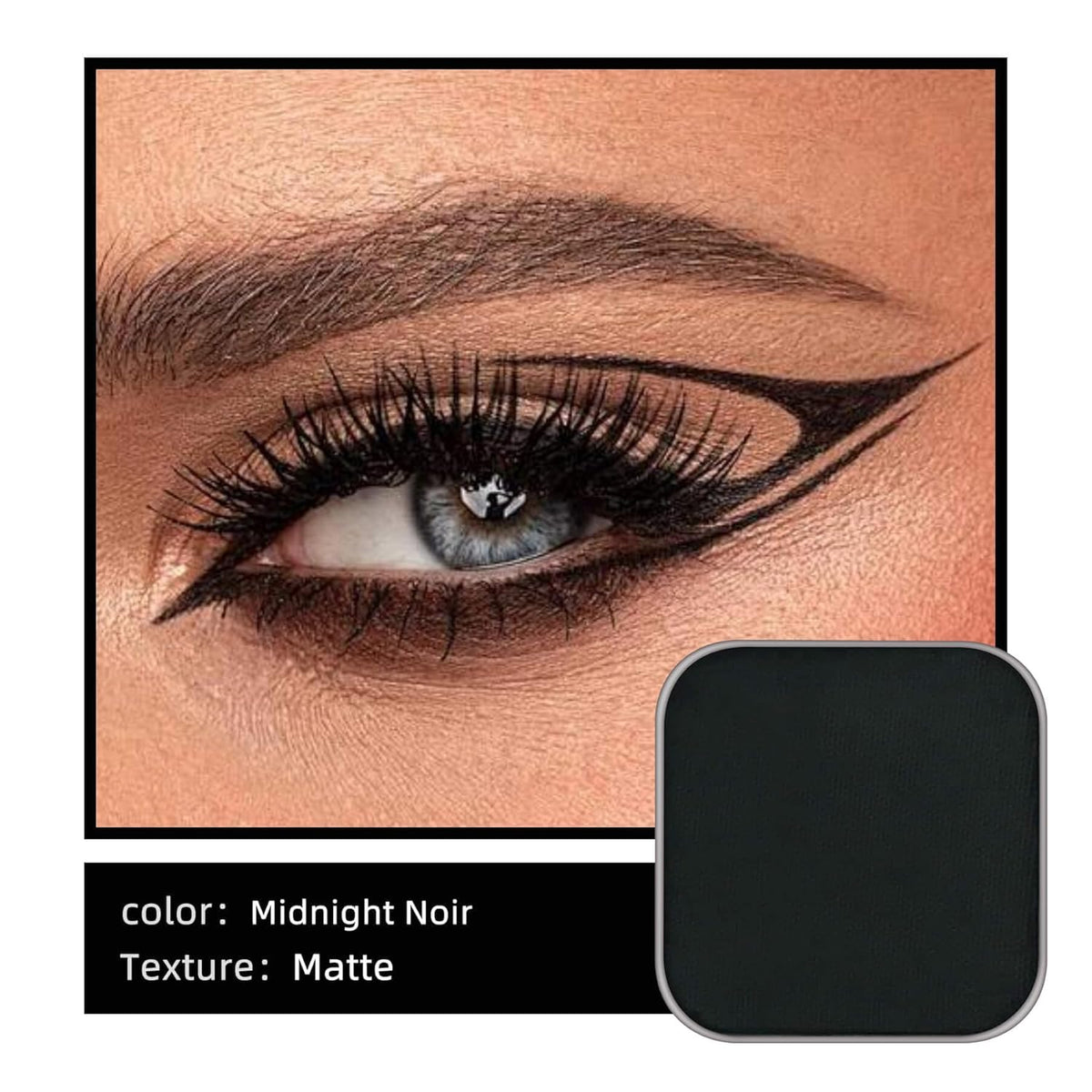 Magnetic Single Matte Eyeshadow with Metal Pan, Eyeliner Powder for Cat Eye Smoky Makeup, Eyeshadow