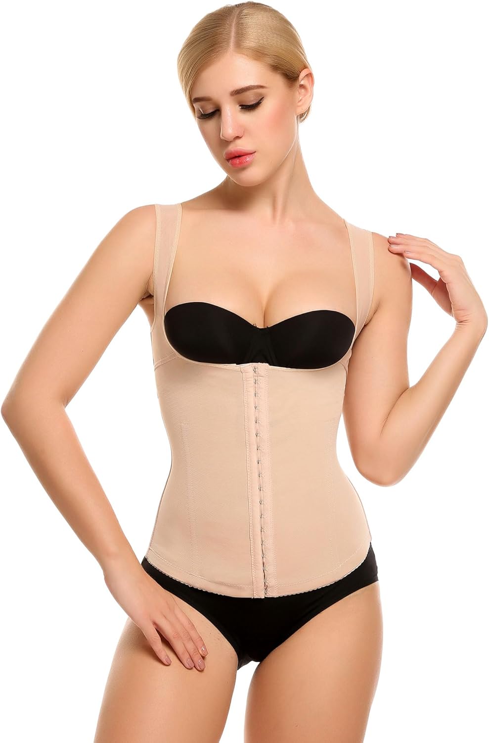 Evanhome Women's Waist Trainer Cincher Underbust Corset Vest Steel Boned Hourglass Body Shaper With
