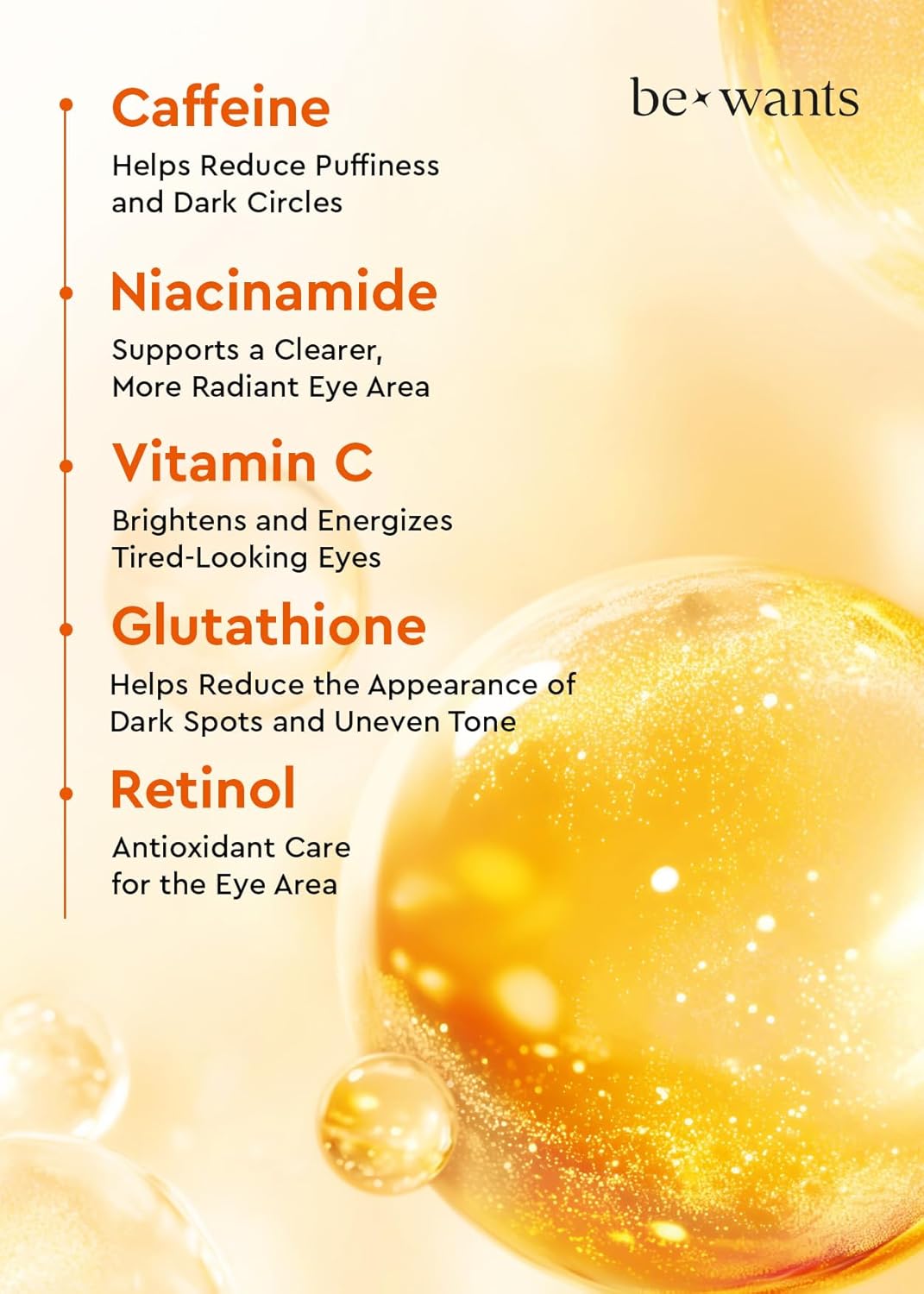 Bewants Hydrogel Eye Patches with Deep Toning Glutathione, 60 Patches, Under Eye Masks for