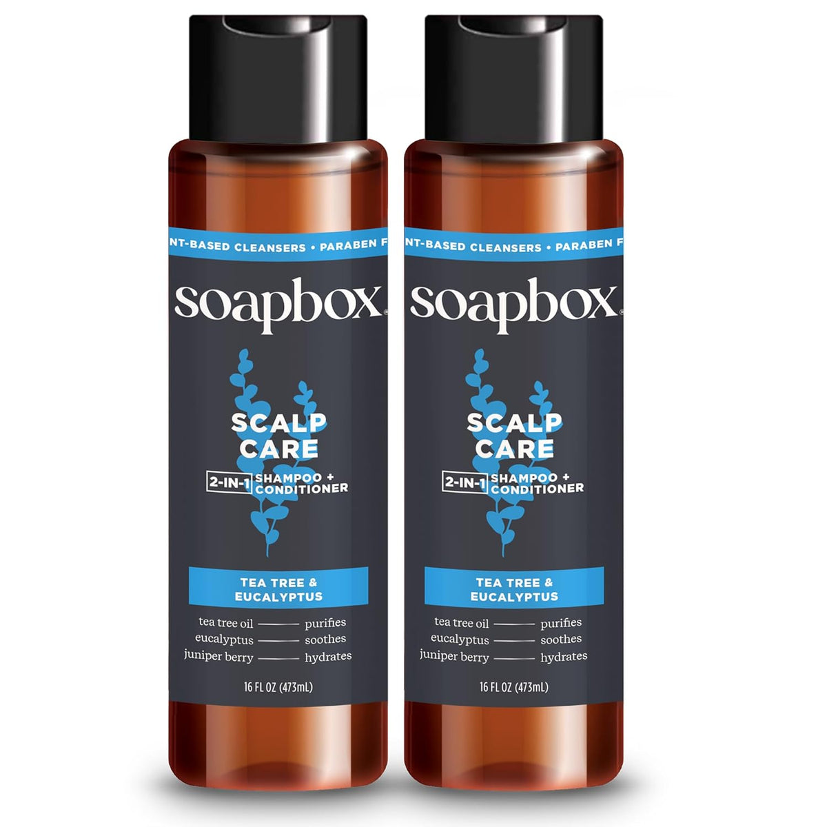 Soapbox Men's Scalp Care 2 in 1 Shampoo and Conditioner For Men, Natural Mens Shampoo and