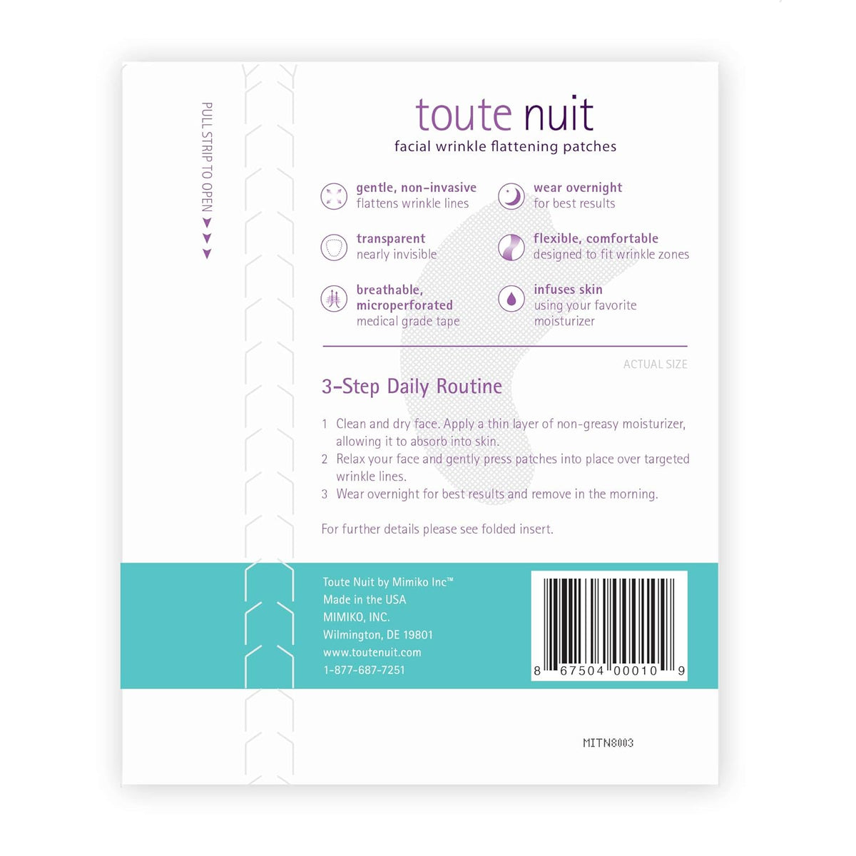 Toute Nuit Wrinkle Patches – Dolphin – Face Tape for Around the Mouth – Hypoallergenic Anti Wrinkle