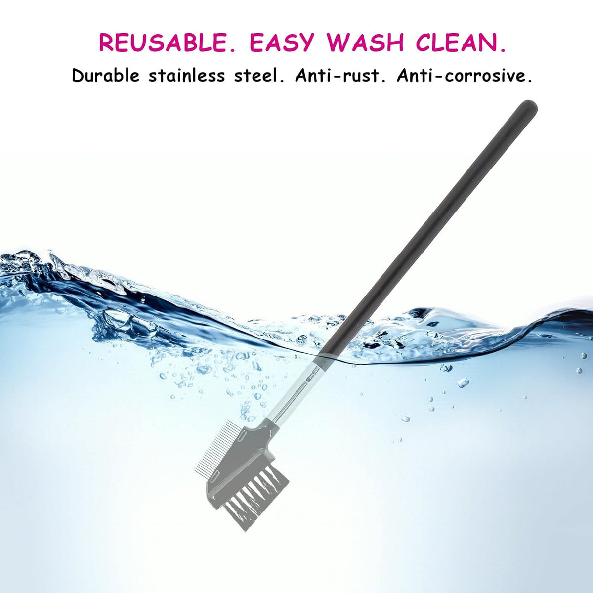 Metal Eyelash Comb Separator Eye Brow Brush Comb Resuable Double-Sided Eyebrow Brush Eye Brow