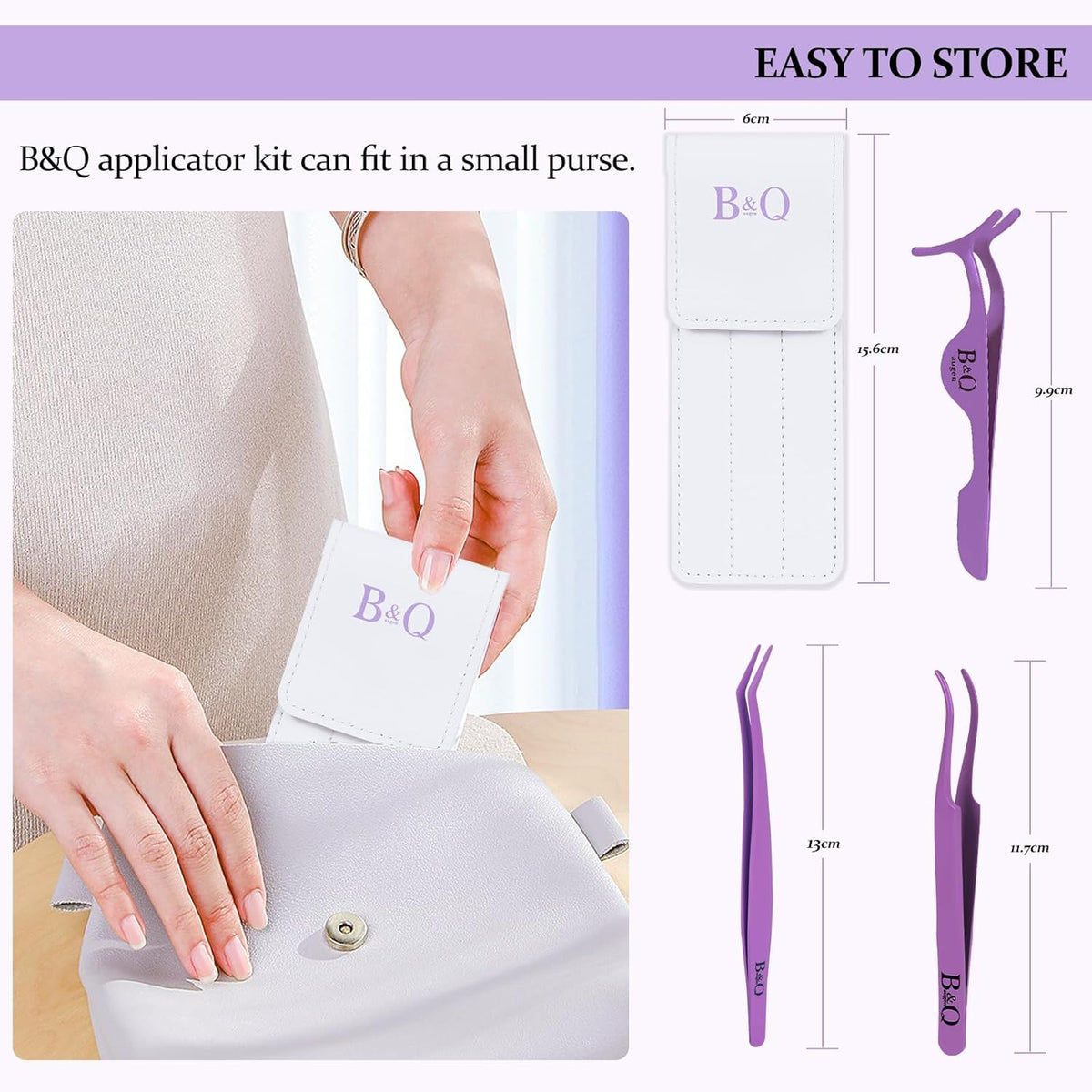 Eyelash Applicator Tool 3 PCS Lash Applicator Tool Kit Lash Tweezers for Eyelash Extensions