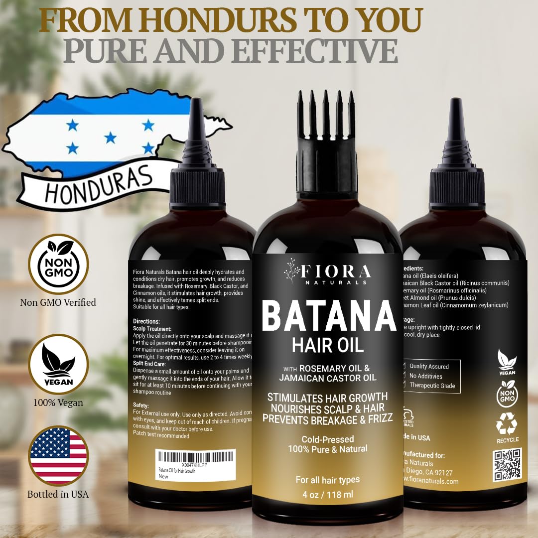 Batana Rosemary Oil For Hair Growth - Dr Sebi Organic Hair Growth Oil For Thickening, Deep