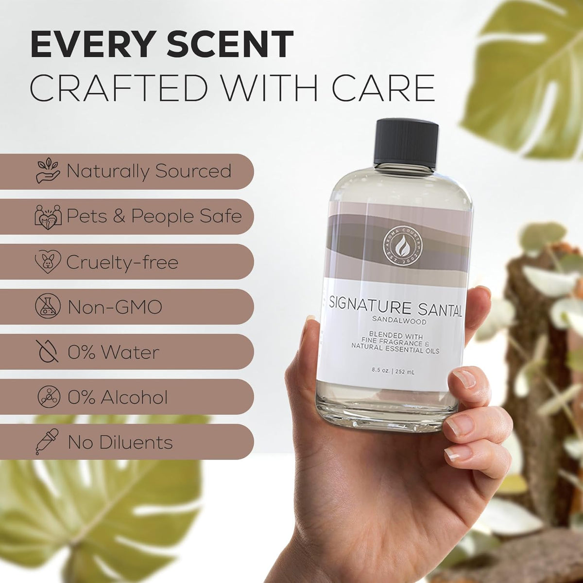 Aroma Country Signature Santal Diffuser Oil - Luxury Essential Oils for Diffuser Refill & Air