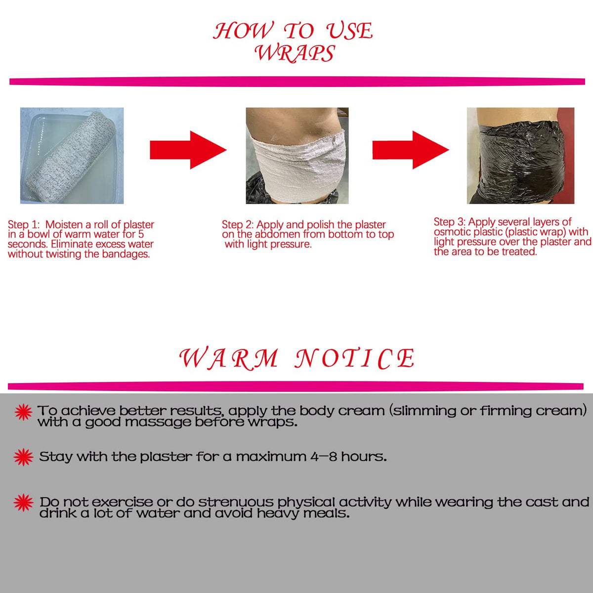 Body Slimming Plastic Osmotic Wraps(1 Roll) & Yeso Wraps(5 Rolls)- Stomach Slimming Wraps Body