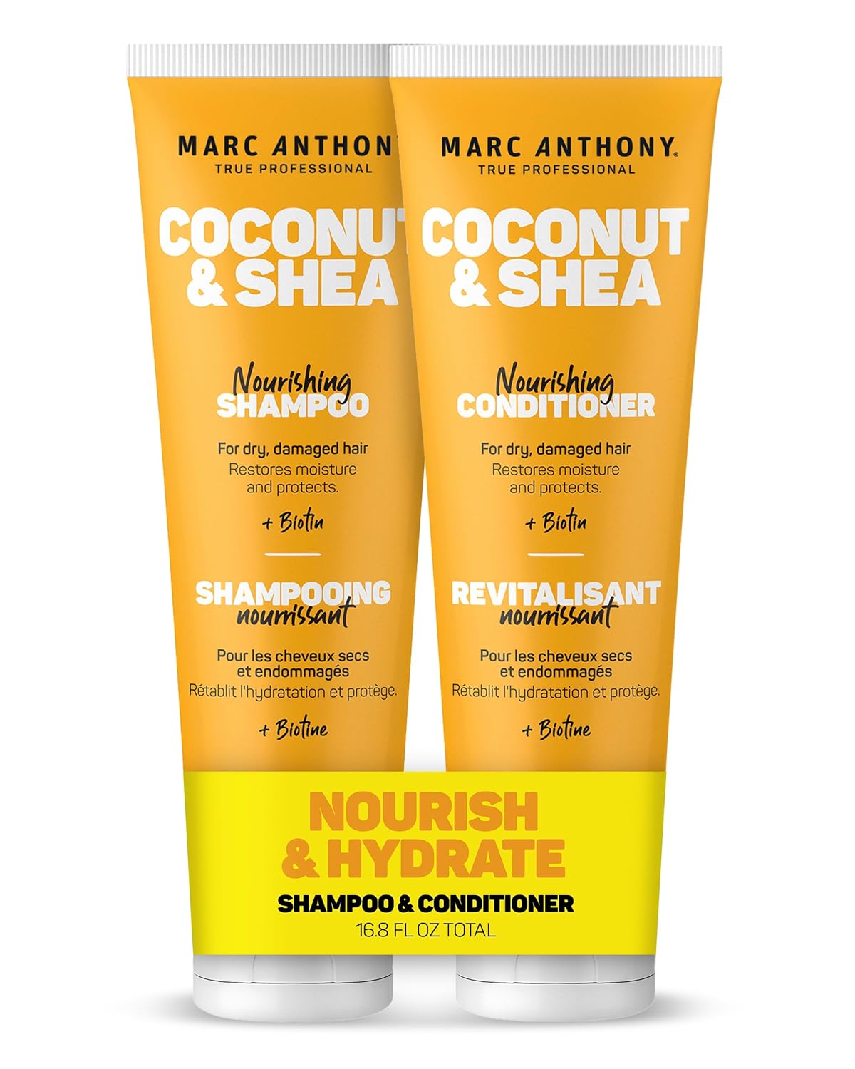 Marc Anthony Volumizing Shampoo and Conditioner Set with Coconut Oil & Shea Butter - Nourishing &