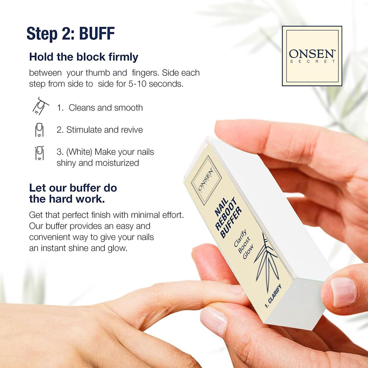 Onsen Secret Complete Nail Reboot Kit w/Nail Reboot Oil 10ml, Nail File 120/180 Grit Double Sided
