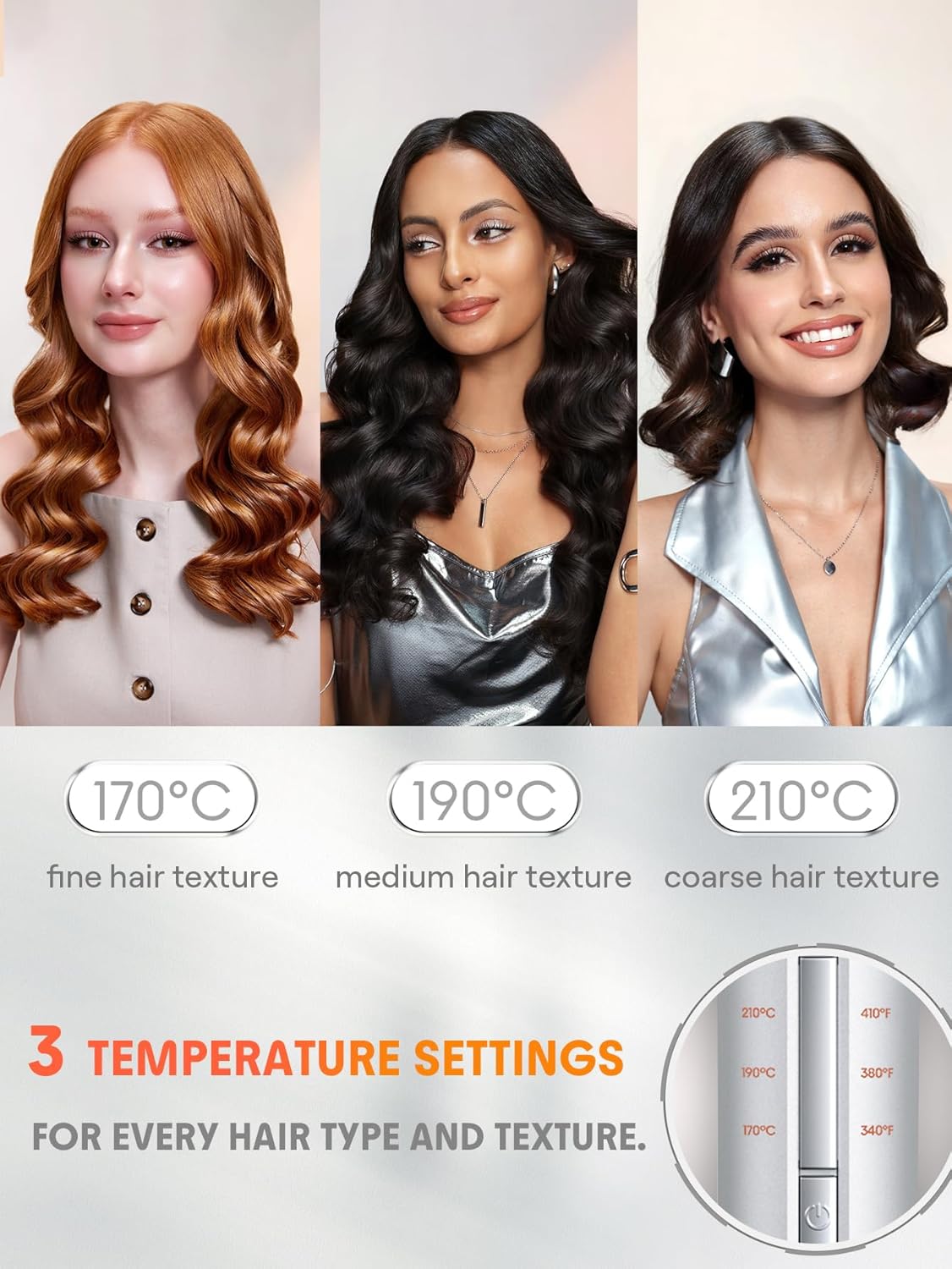SHEGLAM Automatic Curling Iron 1 inch with 3 Temperatures Fast Heating, 2-Way Rotation, Automatic