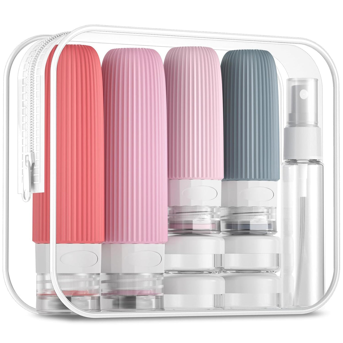 16 Pack Travel Bottles Set, TSA Approved Leak Proof Silicone Squeezable Containers for Toiletries