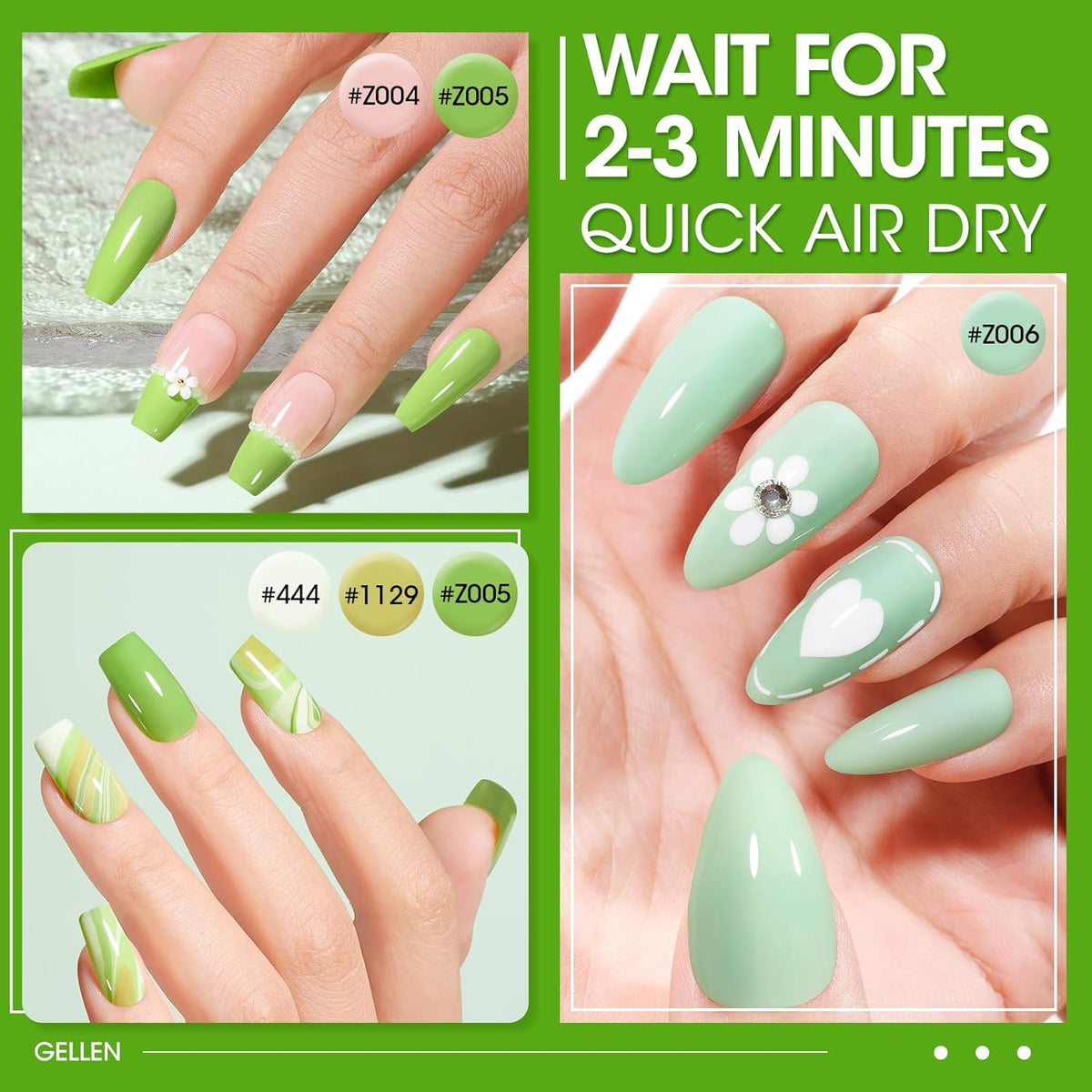 GELLEN Spring Summer Regular Nail Polish Non Gel, Fast Air Drying Traditional Nail Polish No UV