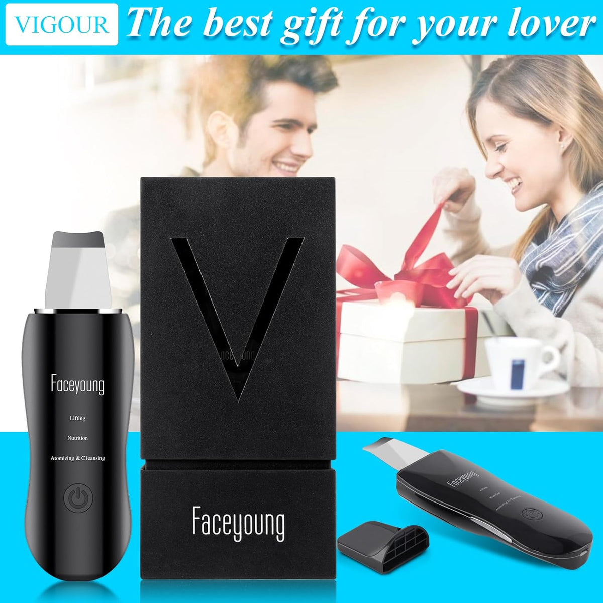Facial Skin Cleanser with Mister, Upgraded Sprayer, Blackhead Extractor for Deep Cleansing and