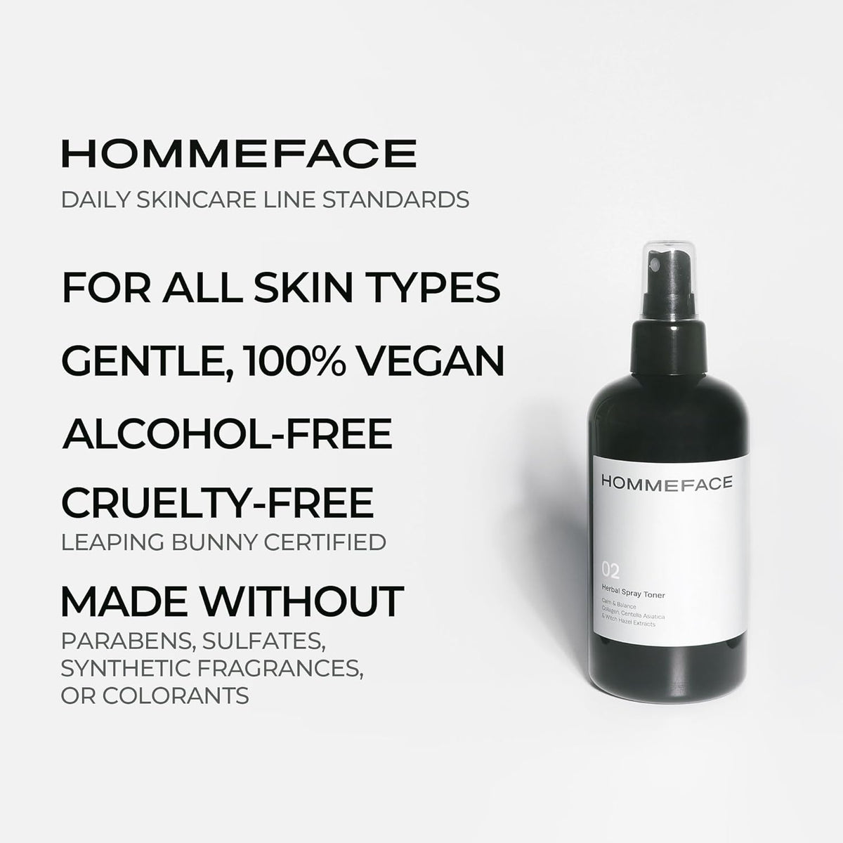 HOMMEFACE Men’s Herbal Spray Face Toner - Alcohol-Free, Hydrating & Balancing Facial Mist - Korean