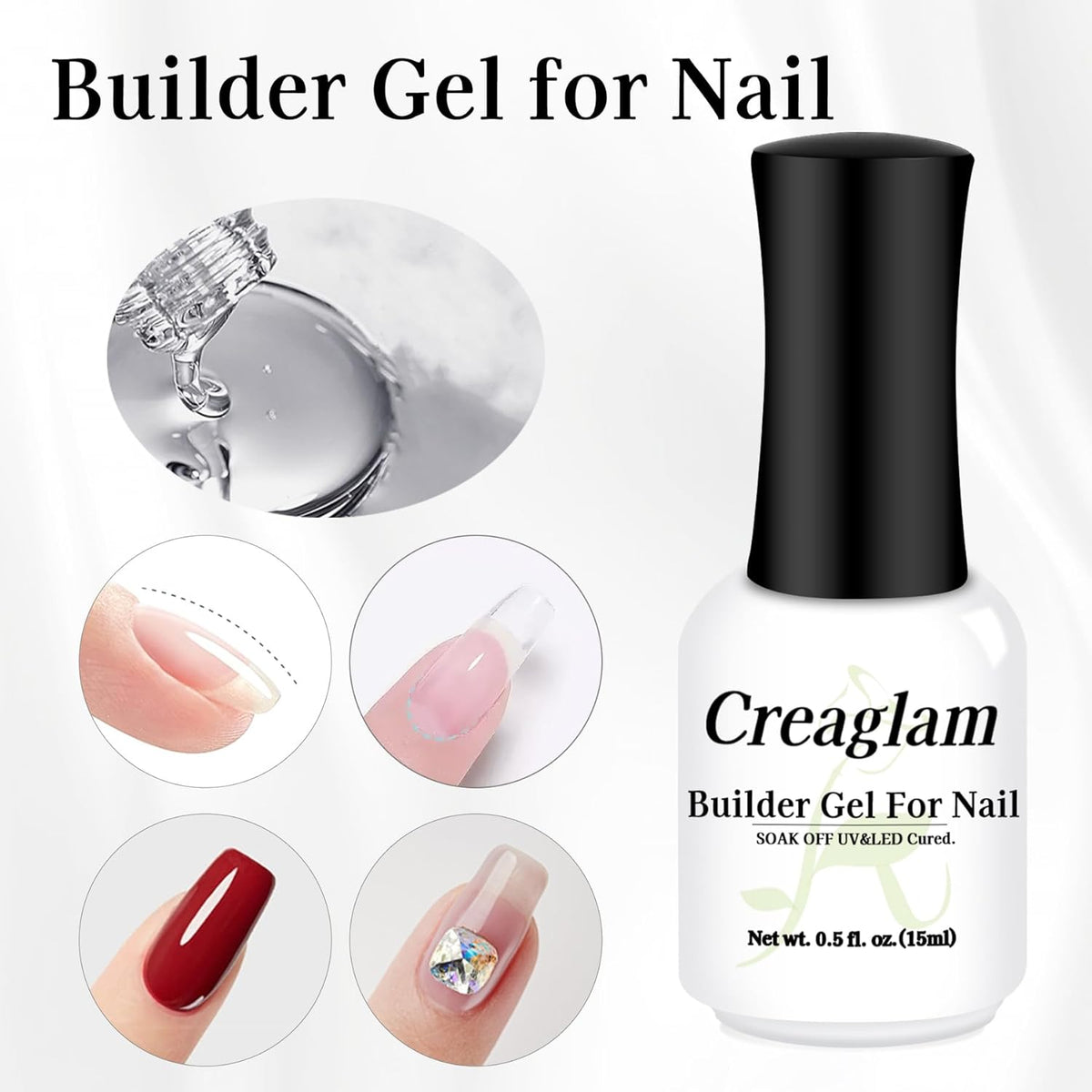 Women Builder Gel for Nails: 2Pcs 7 in 1 Clear Builder Nail Gel Set for Fast Nail Art Set DIY Home