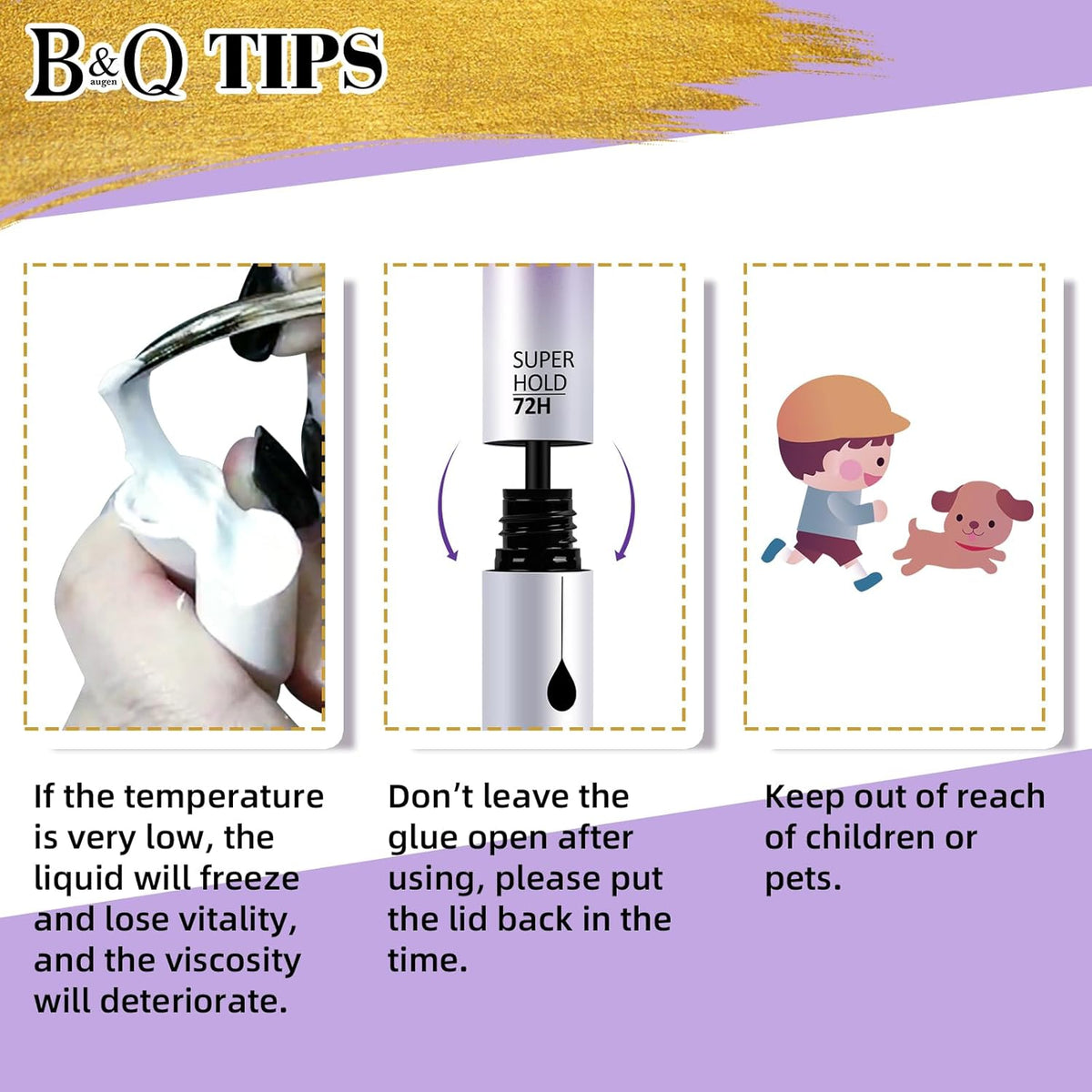 B&Q Lash Cluster Glue 10ml, Waterproof Bond and Seal Lash Glue, Long Lasting cluster lash glue, 2