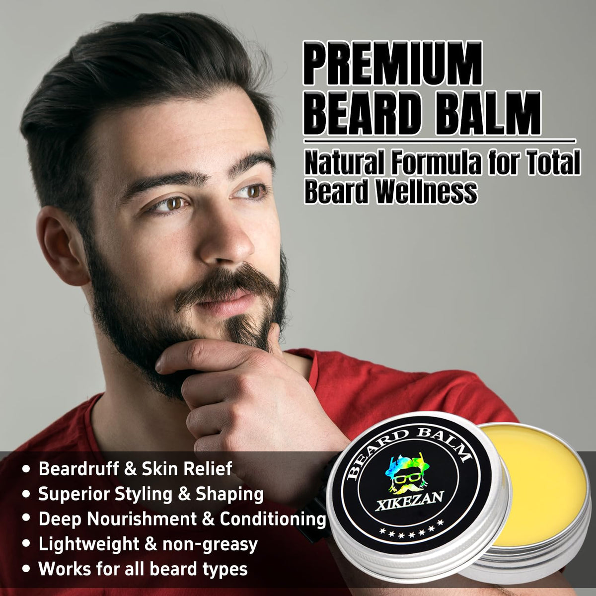 Beard Straightener w/Beard Oil & Balm & Guide E-Book,Upgraded 3 in 1 Hair Straightener Brush Beard