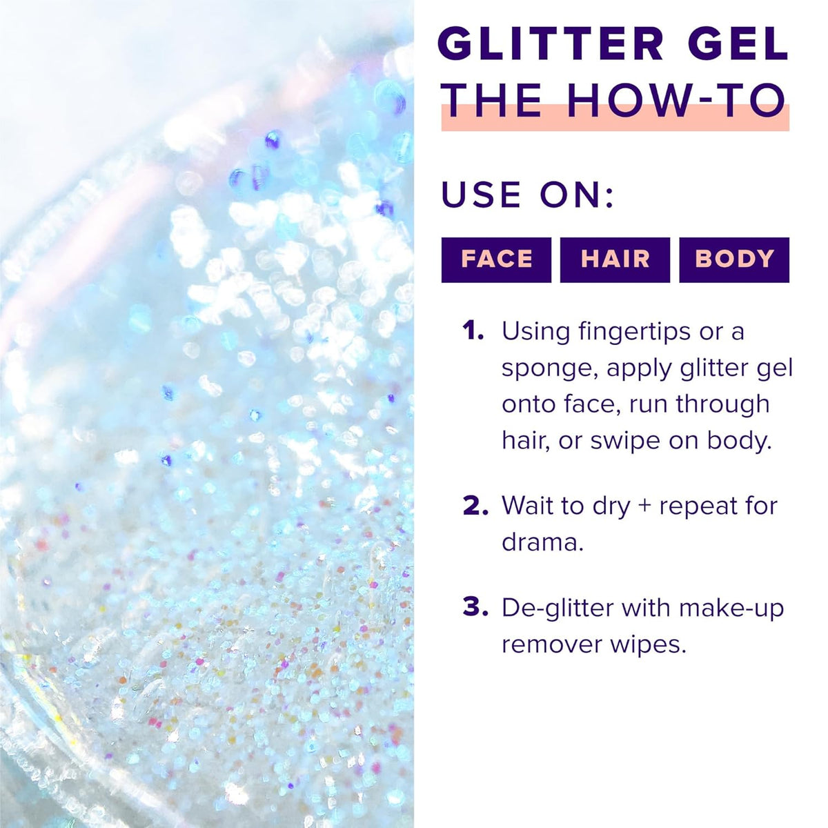Unicorn Snot Face & Body BIO Glitter - Cosmetic-Grade Holographic Glitter Gel - Plant-Based Glitter