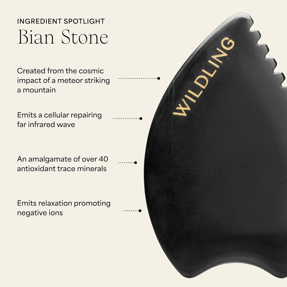 WILDLING Empress Stone Gua Sha Facial Stone I Facial Massage Stone to Lift, Plump, Tone + Sculpt I