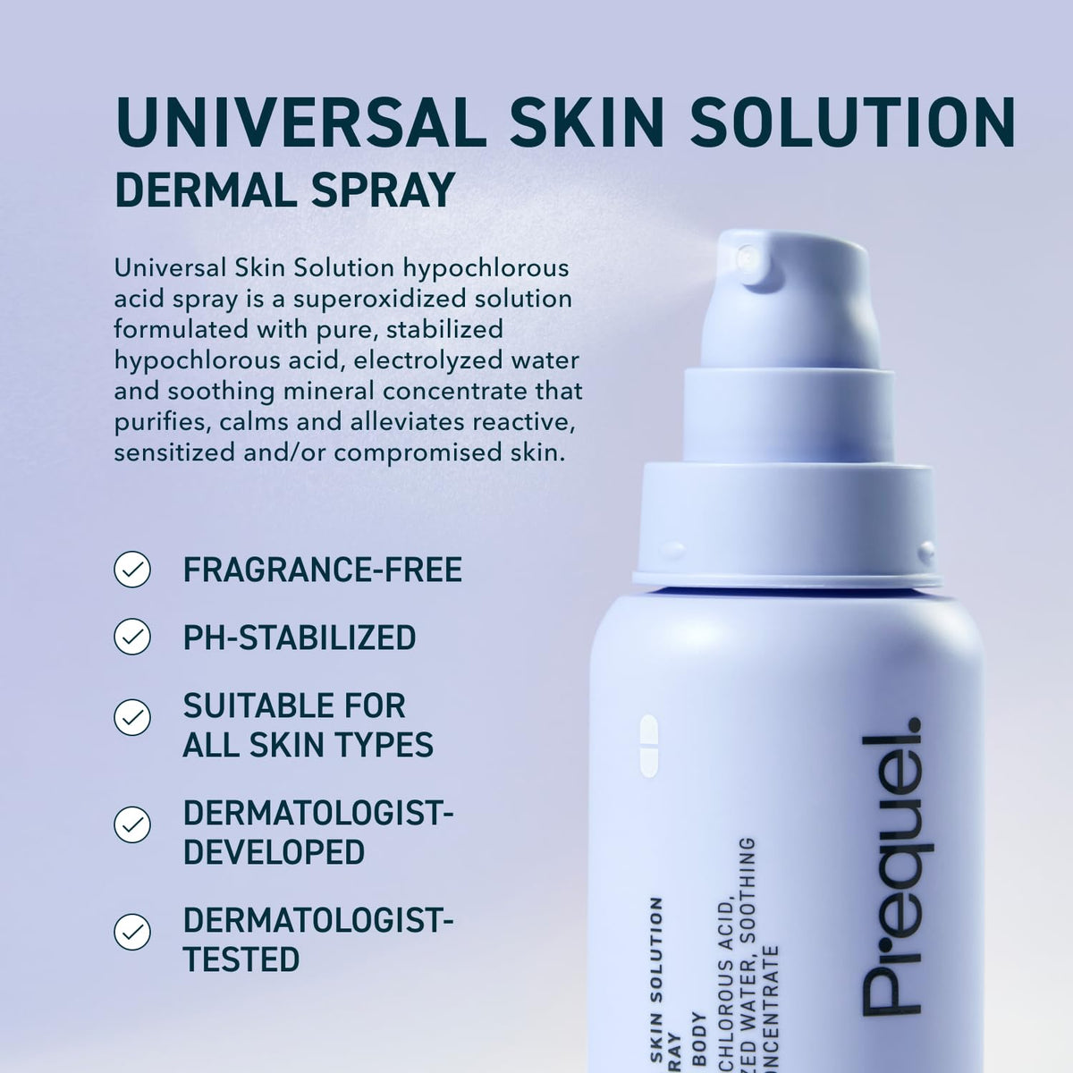 Skin Universal Skin Solution Hypochlorous Acid Spray for Face and Body. HOCL Facial Cleanser and