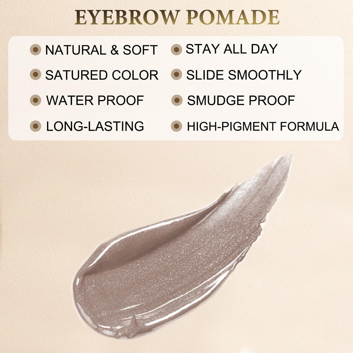 Eyebrow Pomade - Waterproof Brow Pomade for Long-lasting Results,Smudge Proof and Sweat Resistant