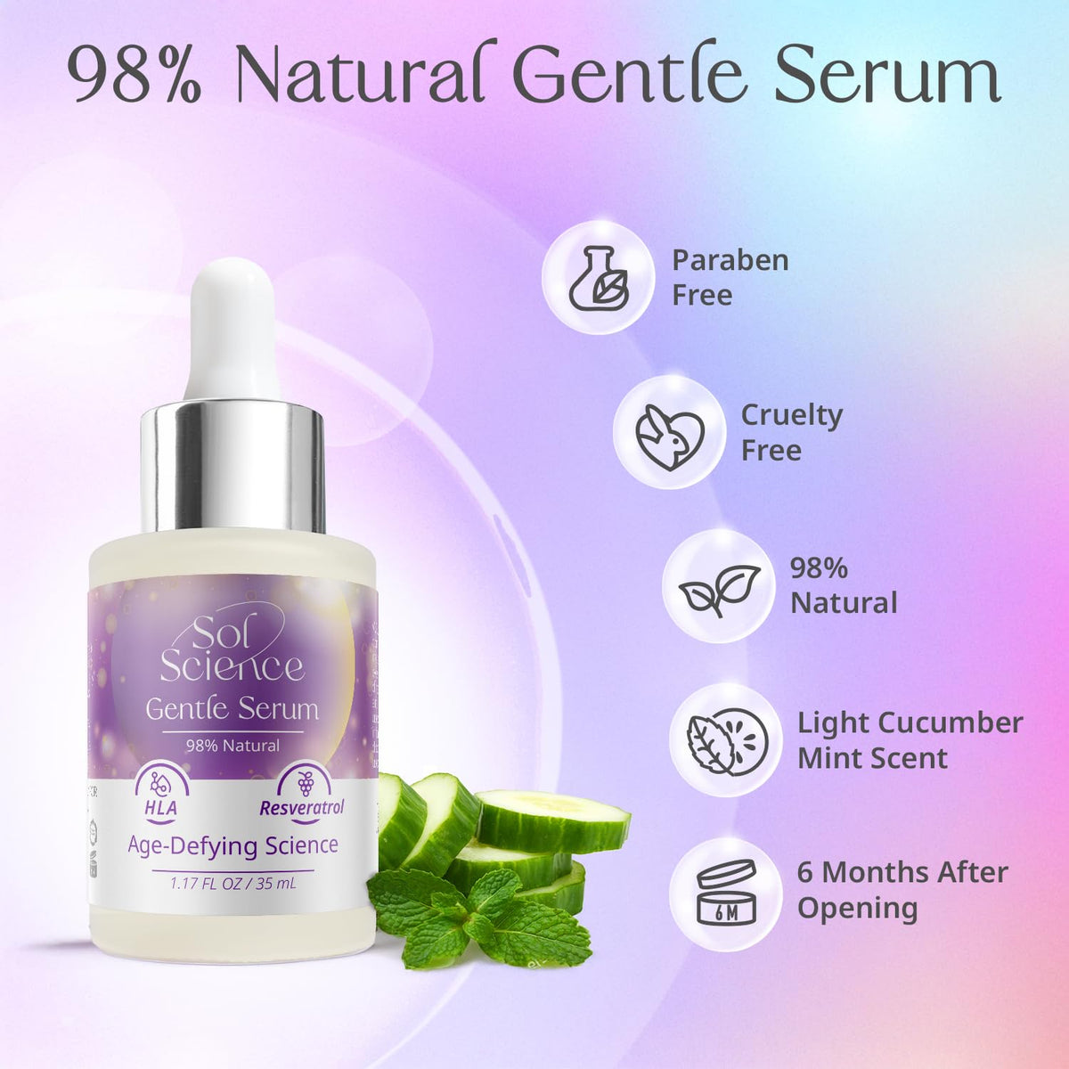 Gentle Hydration Serum - Lightweight & Moisturizing for Sensitive Skin with Hyaluronic Acid