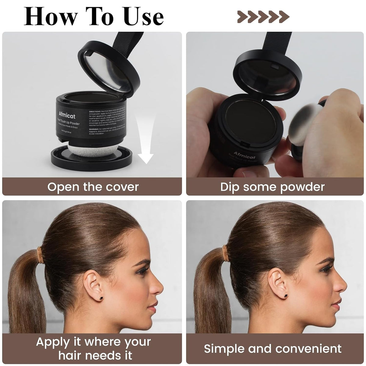 Instant Hairline Powder, Root Touch Up Hair Color for Gray Coverage and Thinning Hair, Root Cover