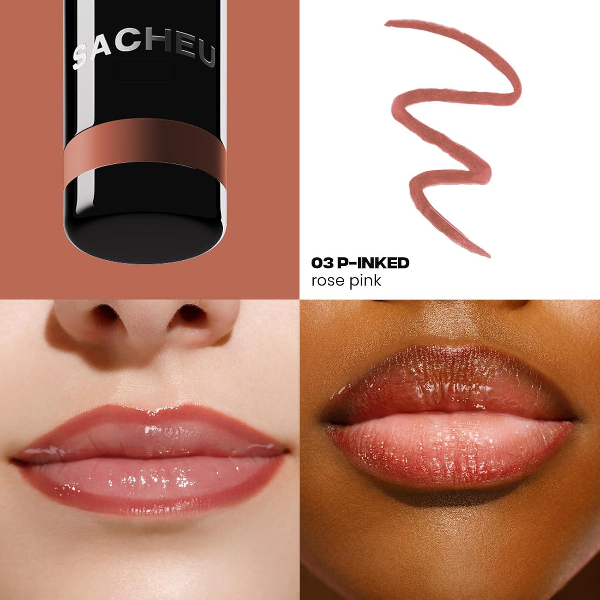 Sacheu Lip Liner STAY-N Peel Off Lip Stain — Long Lasting Matte Lip Tattoo Transfer Proof Lipstain