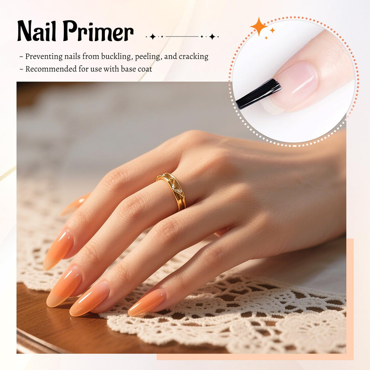 JODSONE 4 Bottle 10ML Nail Primer Base Coat Top Coat and Builder Gel Glossy Durable Long Lasting