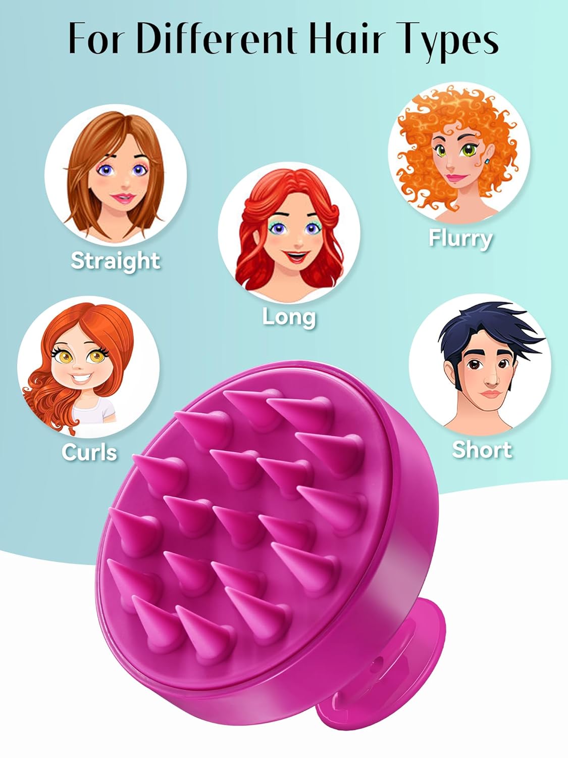 HEETA Scalp Massager Hair Growth, Soft Silicone Scalp Scrubber Shampoo Brush for Exfoliation